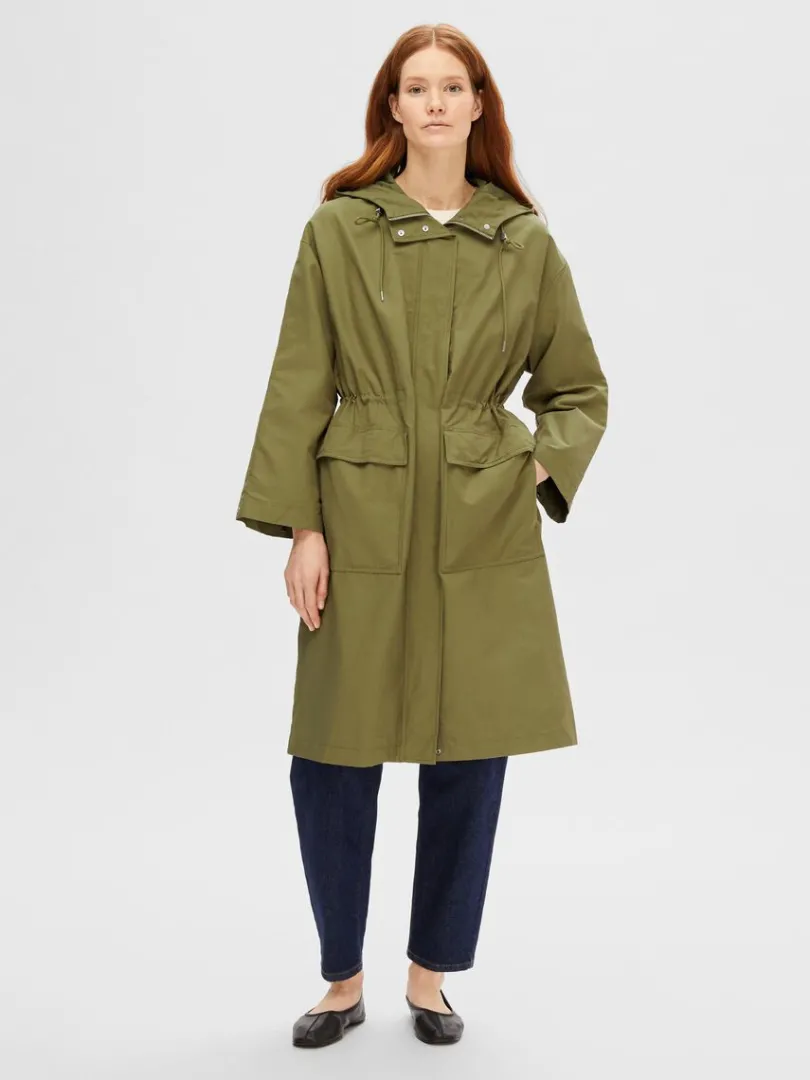 med_htte_parka_0.webp Overtøj>SELECTED MED HÆTTE PARKA Green