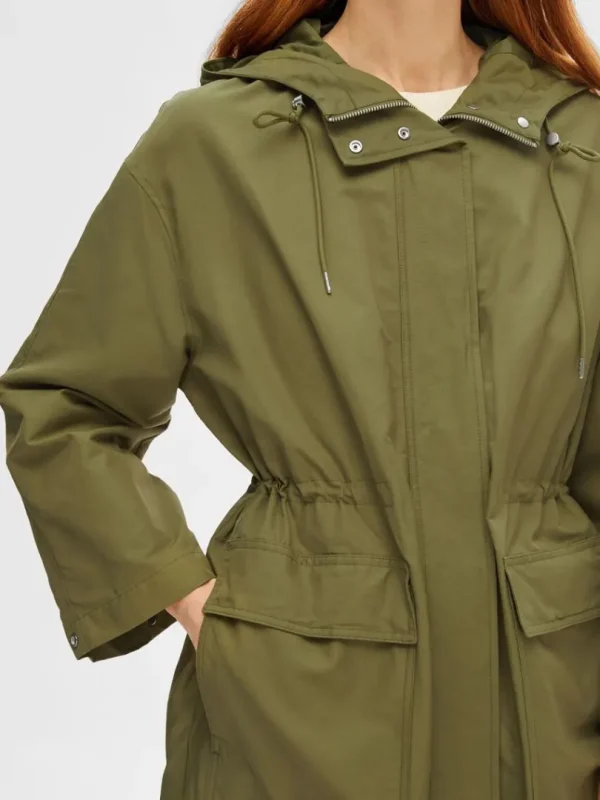 Overtøj>SELECTED MED HÆTTE PARKA Green