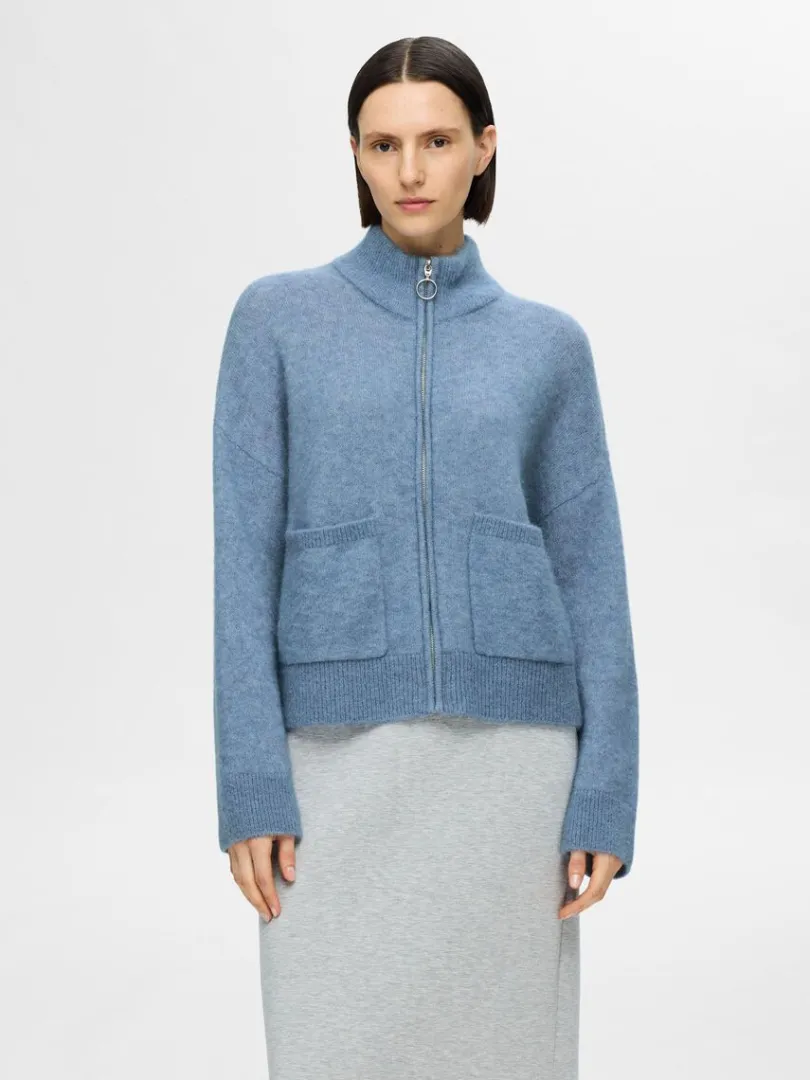 med_lynls_cardigan_0-2.webp Strik>SELECTED MED LYNLÅS CARDIGAN Blue