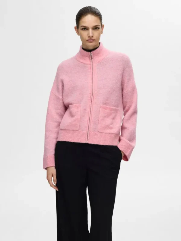 Strik>SELECTED MED LYNLÅS CARDIGAN Pink