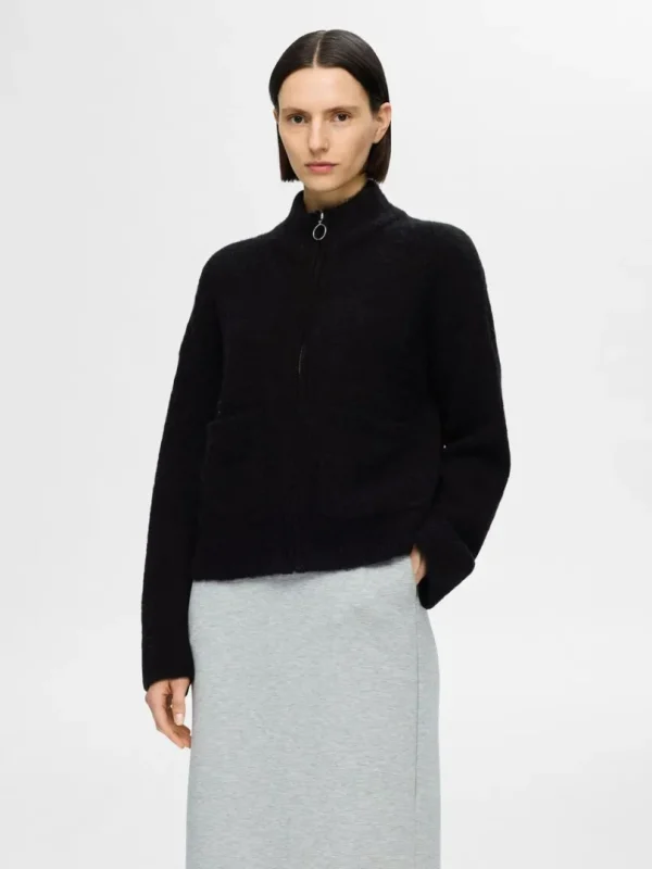 Strik>SELECTED MED LYNLÅS CARDIGAN Black