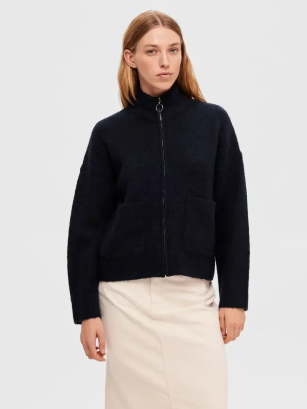 Strik>SELECTED MED LYNLÅS CARDIGAN Blue