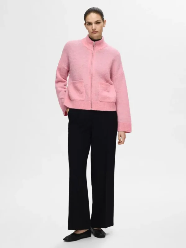 Strik>SELECTED MED LYNLÅS CARDIGAN Pink