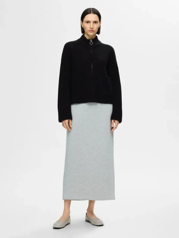 Strik>SELECTED MED LYNLÅS CARDIGAN Black