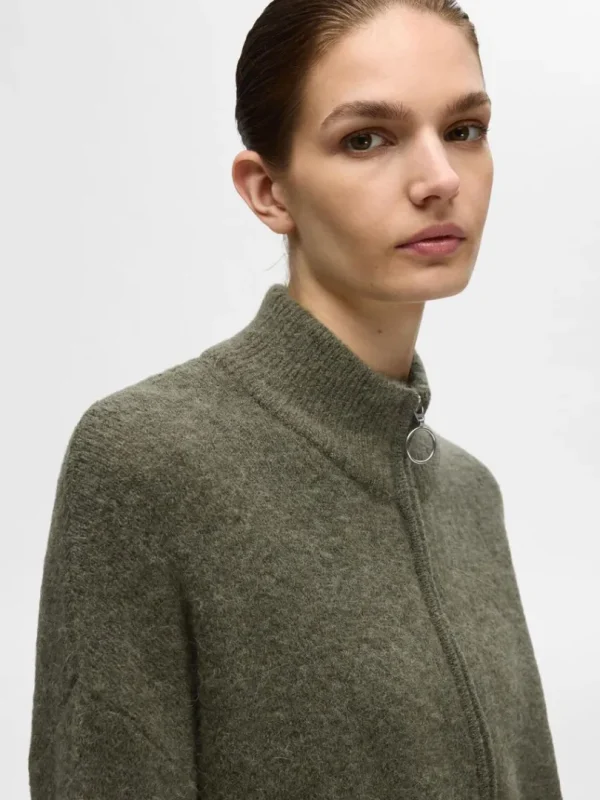 Strik>SELECTED MED LYNLÅS CARDIGAN Green