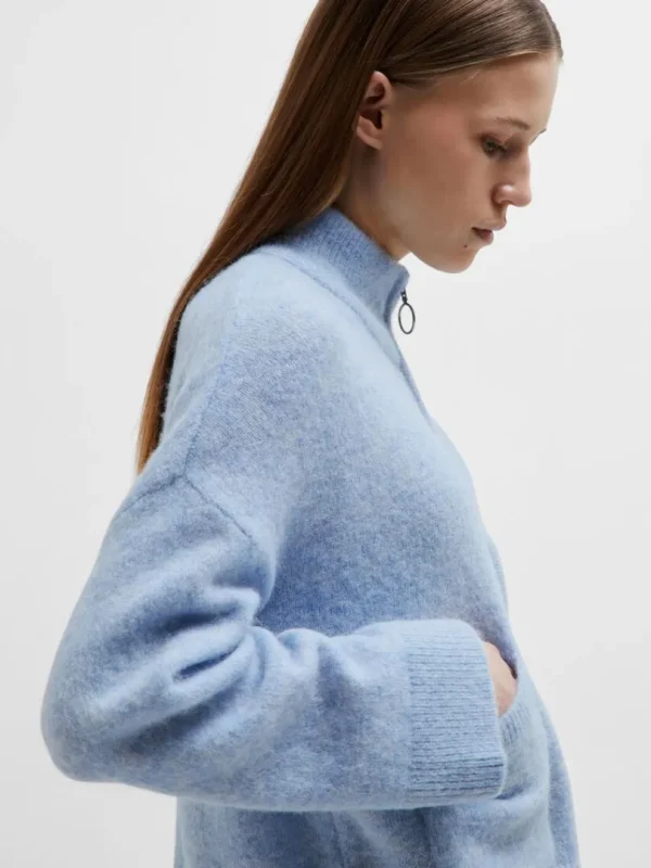 Strik>SELECTED MED LYNLÅS CARDIGAN Blue