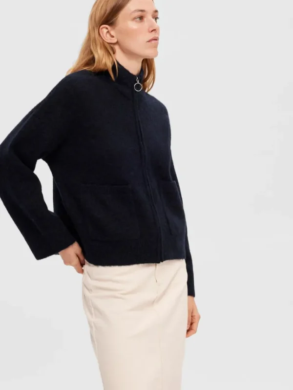 Strik>SELECTED MED LYNLÅS CARDIGAN Blue