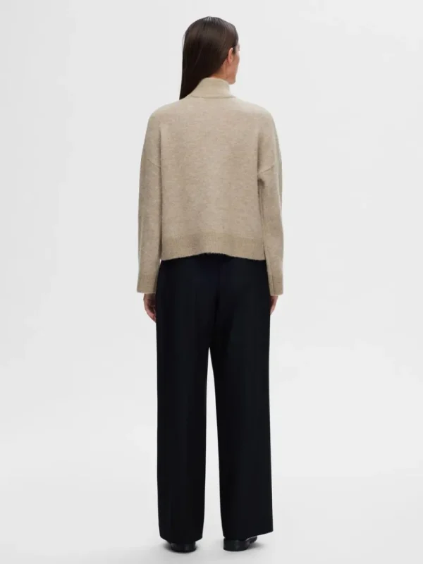 Strik>SELECTED MED LYNLÅS CARDIGAN Beige