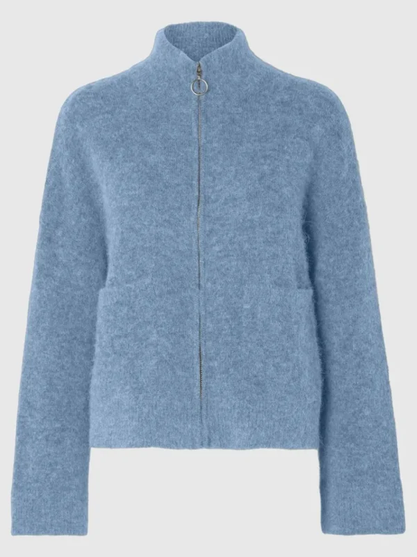 Strik>SELECTED MED LYNLÅS CARDIGAN Blue