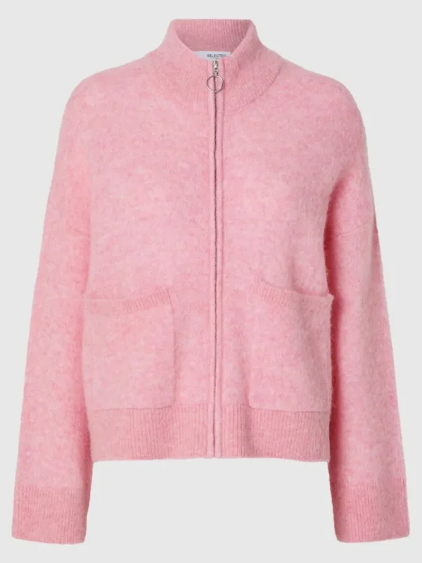 Strik>SELECTED MED LYNLÅS CARDIGAN Pink