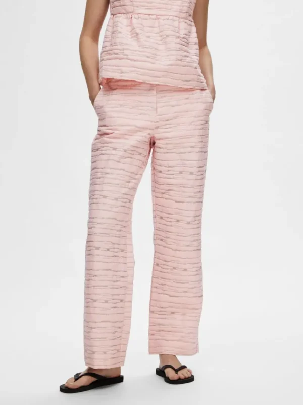Bukser>SELECTED MED TEKSTUR BREDE BUKSER Pink