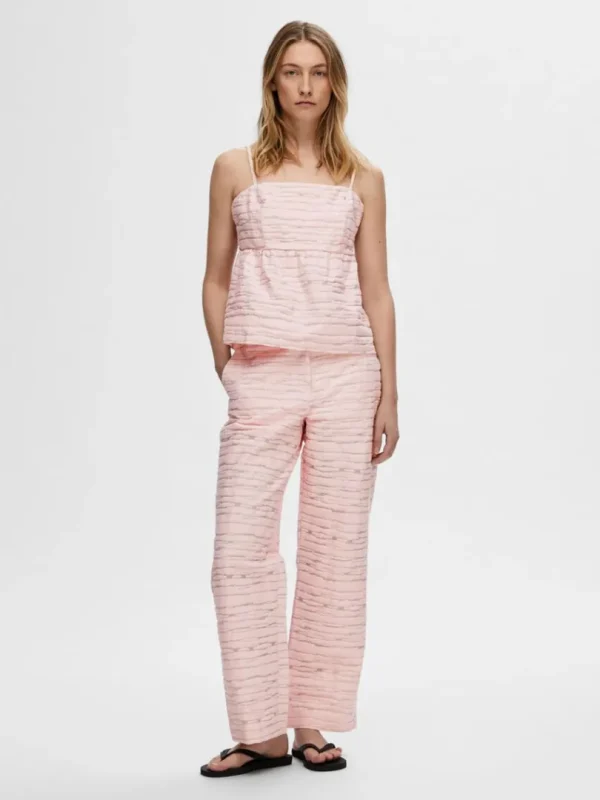 Bukser>SELECTED MED TEKSTUR BREDE BUKSER Pink