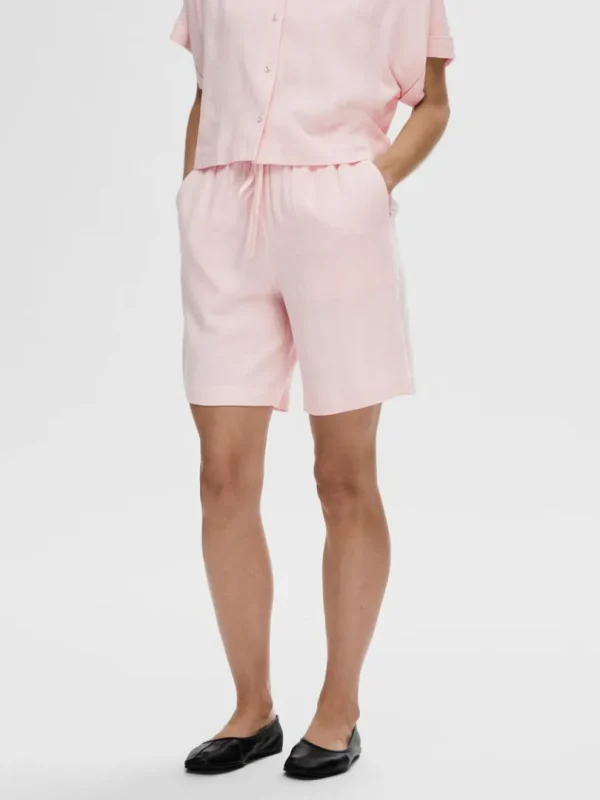 Shorts>SELECTED MELLEMHØJ TALJE SHORTS Pink