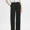 Jeans>SELECTED - MELLEMHØJ TALJE WIDE FIT JEANS Black
