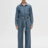 Kjoler>SELECTED MELLEMVASK DENIM BUKSEDRAGT Blue