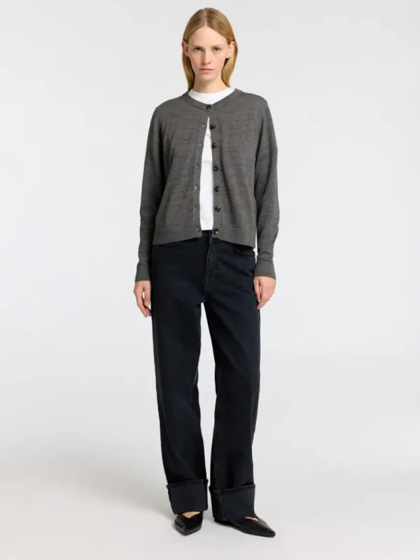 Strik>SELECTED 100% MERINOULD CARDIGAN Grey