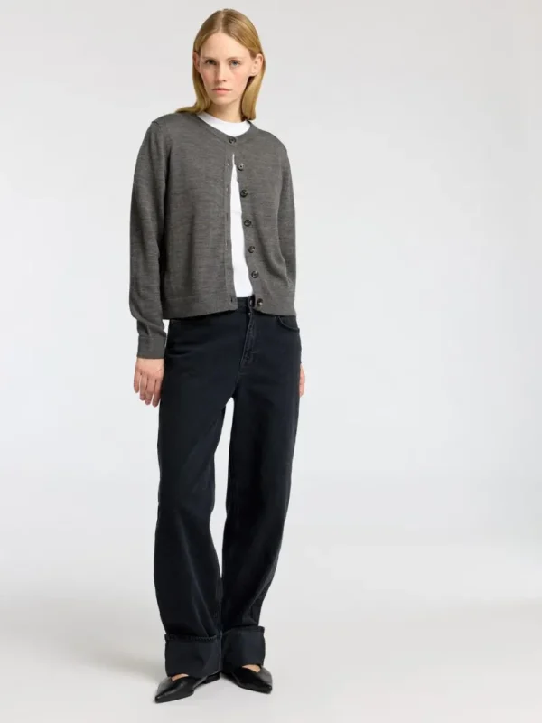 Strik>SELECTED 100% MERINOULD CARDIGAN Grey