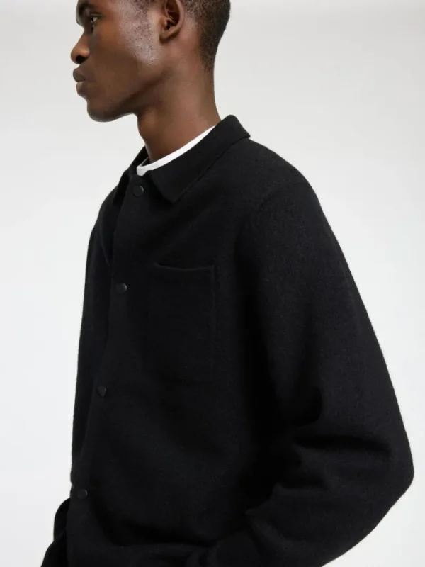 Strik>SELECTED 100% MERINOULD CARDIGAN Black