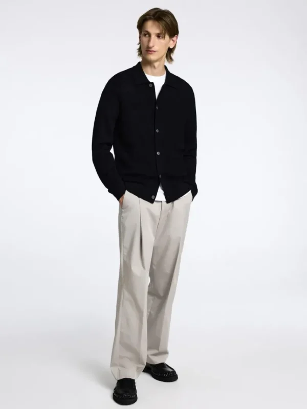 Strik>SELECTED 100% MERINOULD CARDIGAN Black