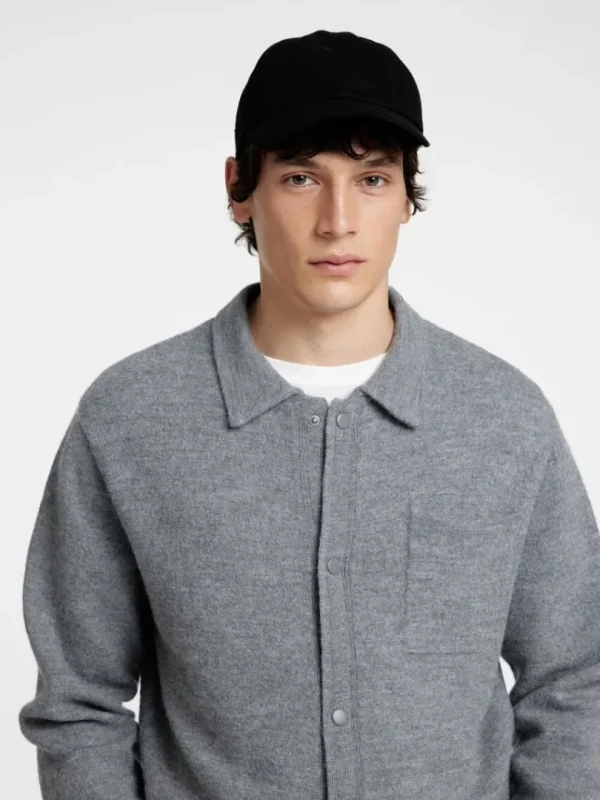 Strik>SELECTED 100% MERINOULD CARDIGAN Grey