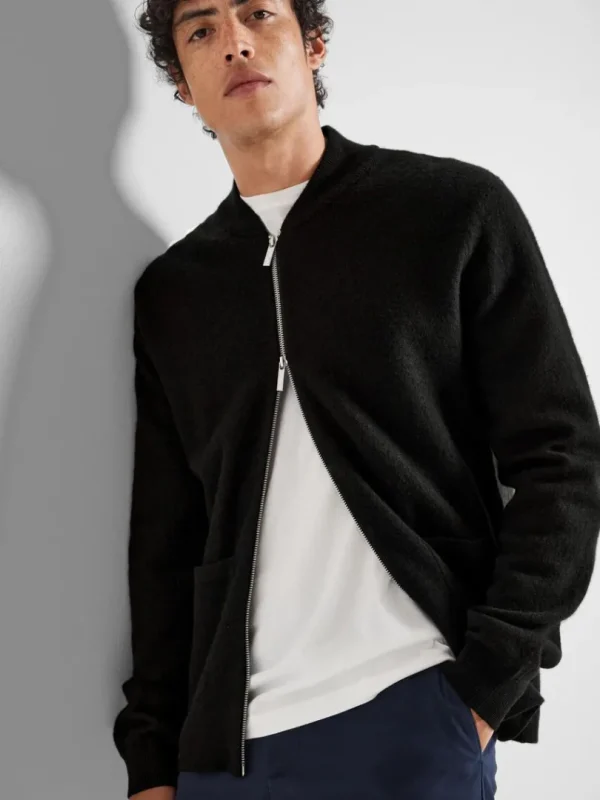 Strik>SELECTED MERINO-ULD CARDIGAN Black