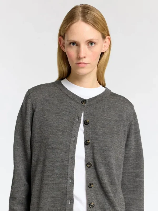Strik>SELECTED 100% MERINOULD CARDIGAN Grey
