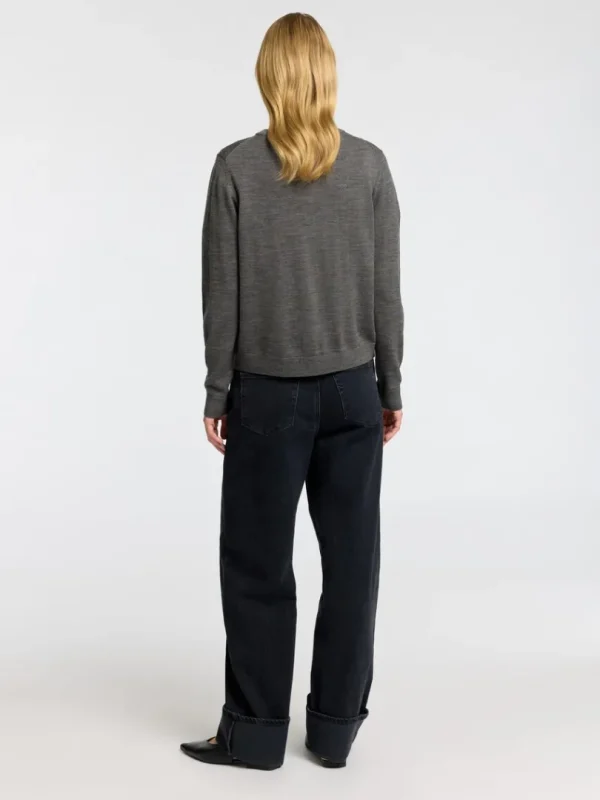 Strik>SELECTED 100% MERINOULD CARDIGAN Grey