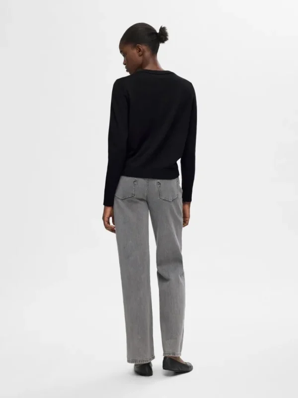 Strik>SELECTED 100% MERINOULD CARDIGAN Black