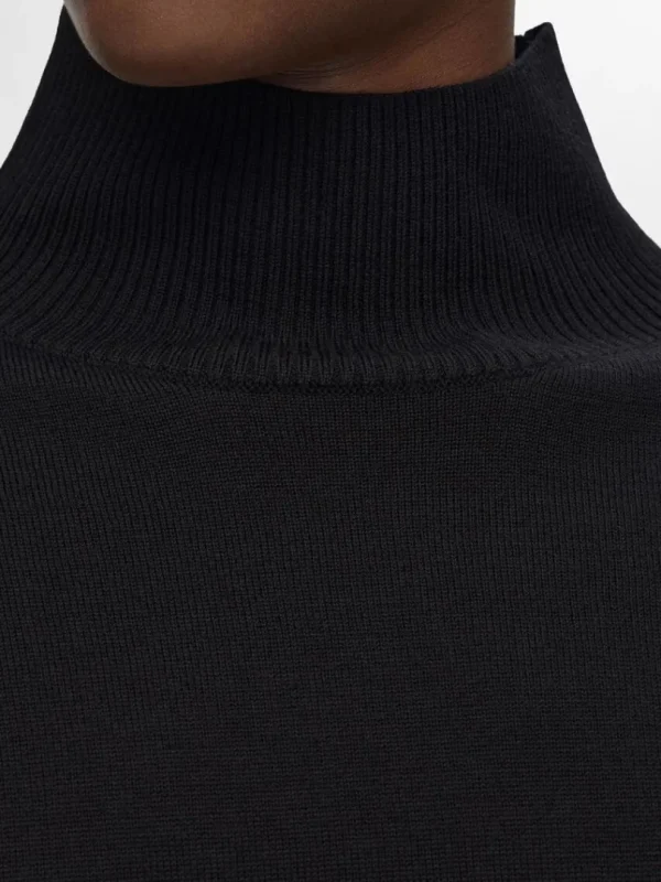 Strik>SELECTED 100% MERINOULD HØJHALSET TRØJE Black