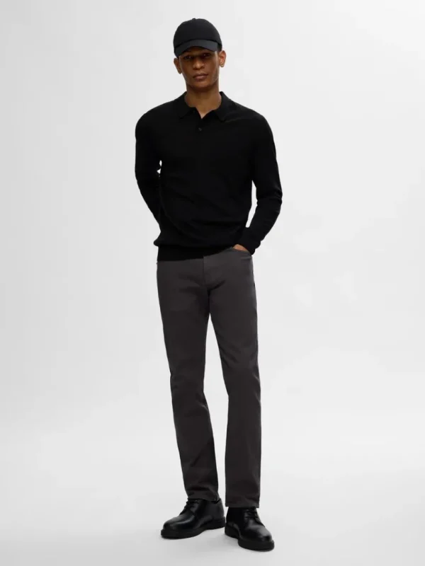 Strik>SELECTED 100% MERINOULD POLO Black