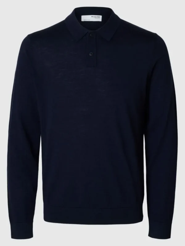 Strik>SELECTED 100% MERINOULD POLO Blue