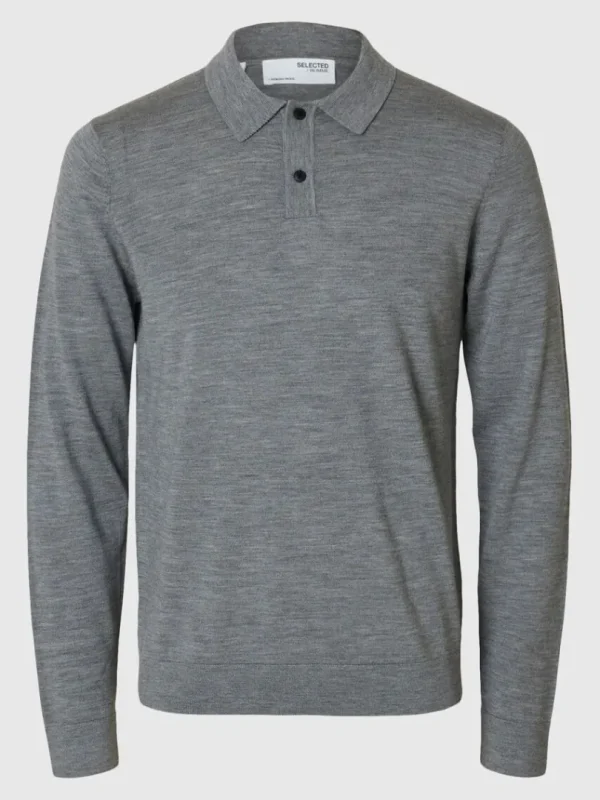 Strik>SELECTED 100% MERINOULD POLO Grey