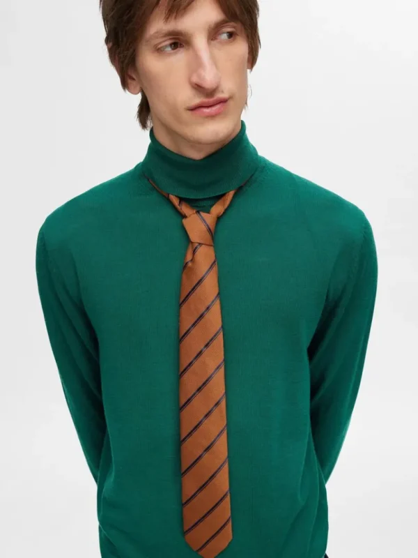 Strik>SELECTED 100% MERINOULD RULLEKRAVE Green