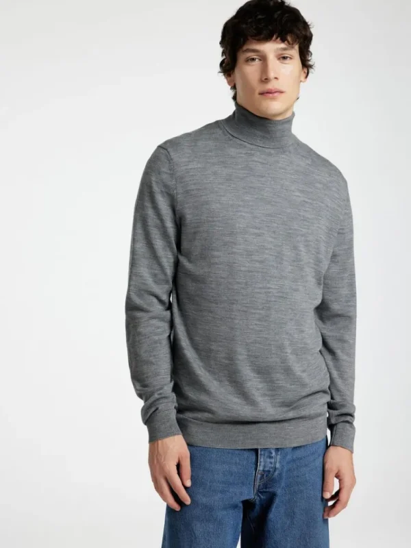 Strik>SELECTED 100% MERINOULD RULLEKRAVE Grey