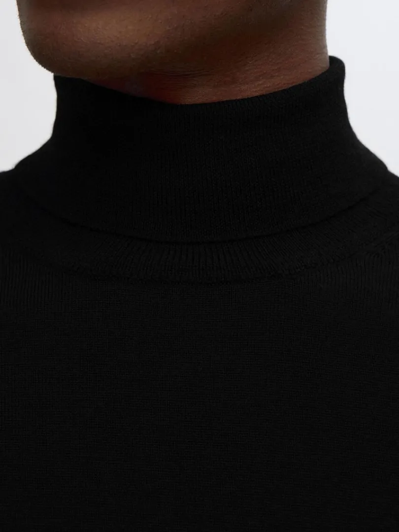 merinould_rullekrave_3.webp Strik>SELECTED 100% MERINOULD RULLEKRAVE Black