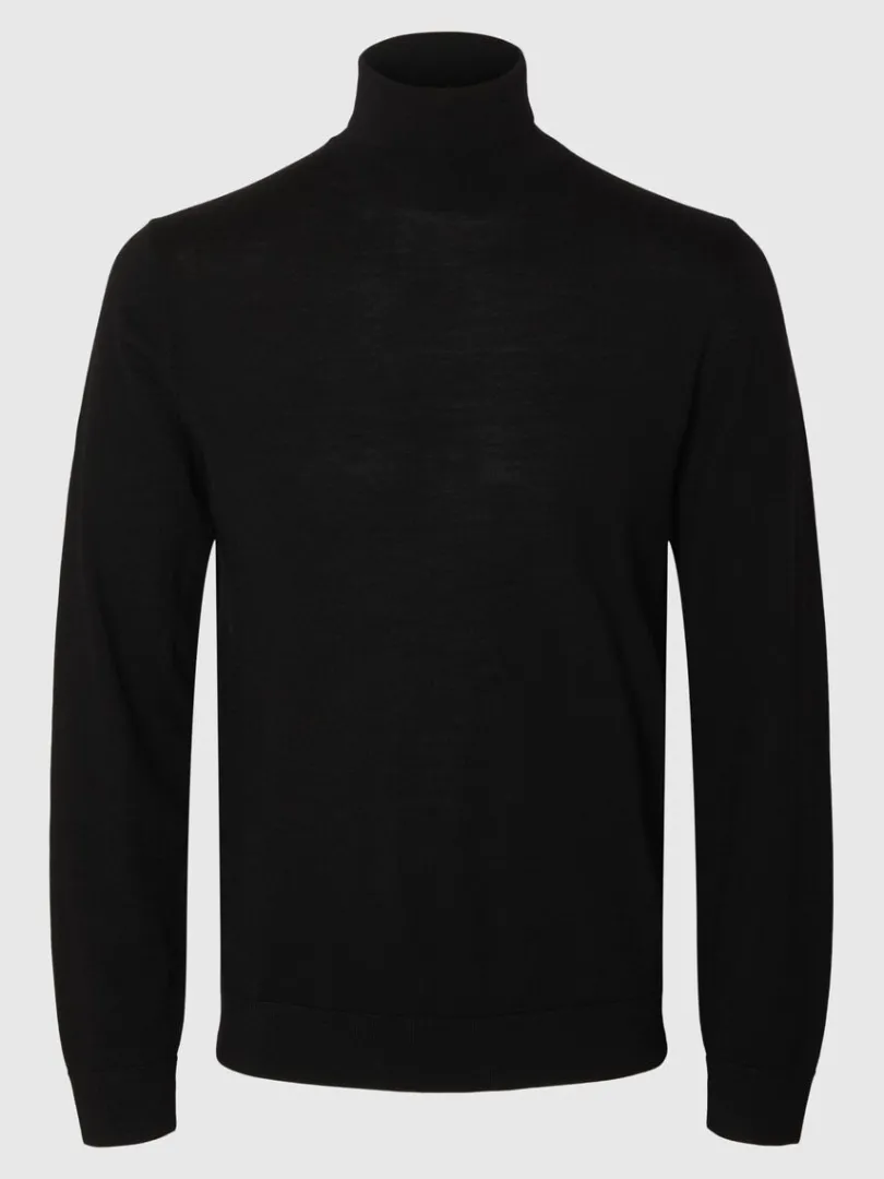 merinould_rullekrave_4.webp Strik>SELECTED 100% MERINOULD RULLEKRAVE Black