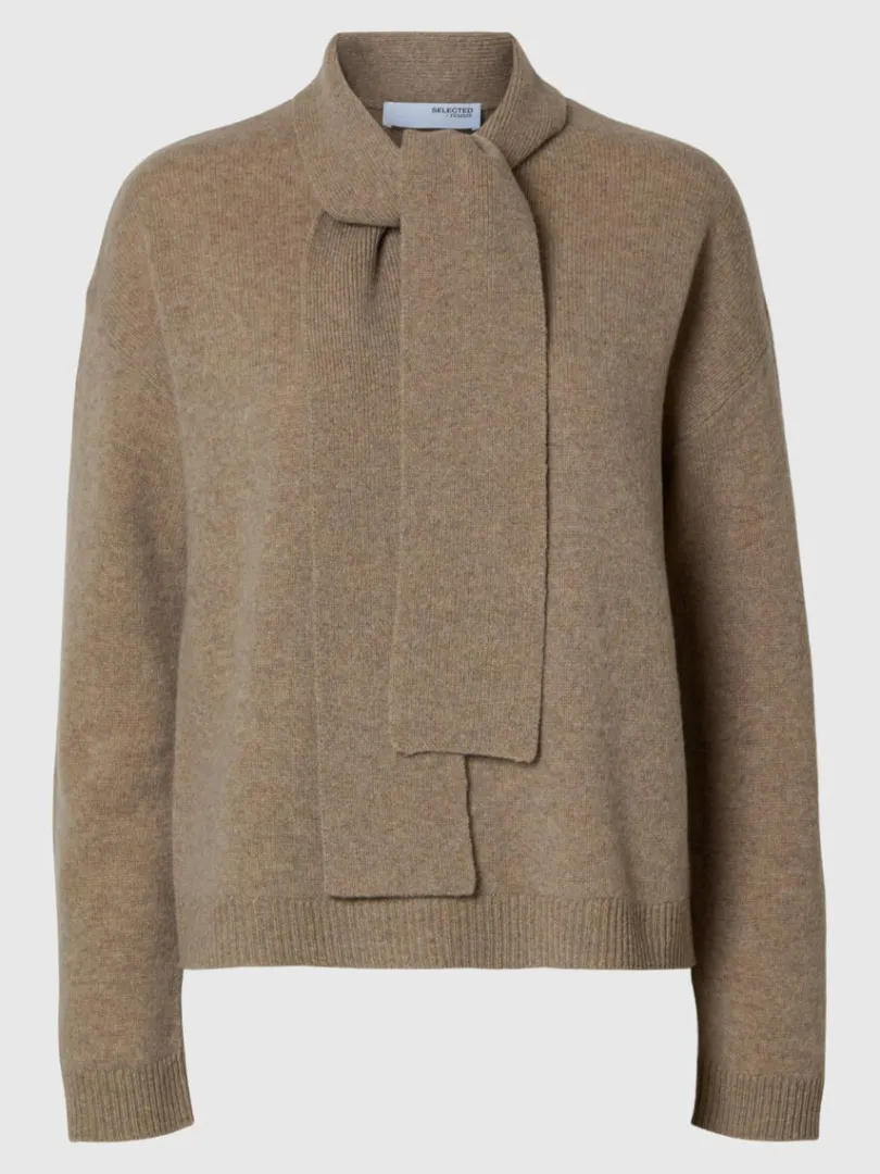 merinould_striktrje_1.webp Strik>SELECTED 100% MERINOULD STRIKTRØJE Brown