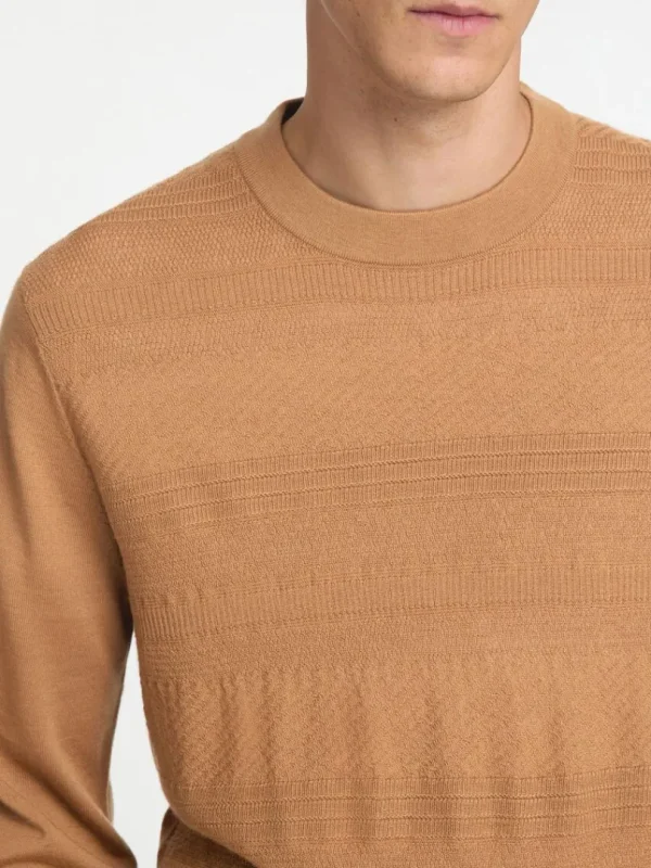 Strik>SELECTED 100% MERINOULD SWEATER MED RUND HALS Orange