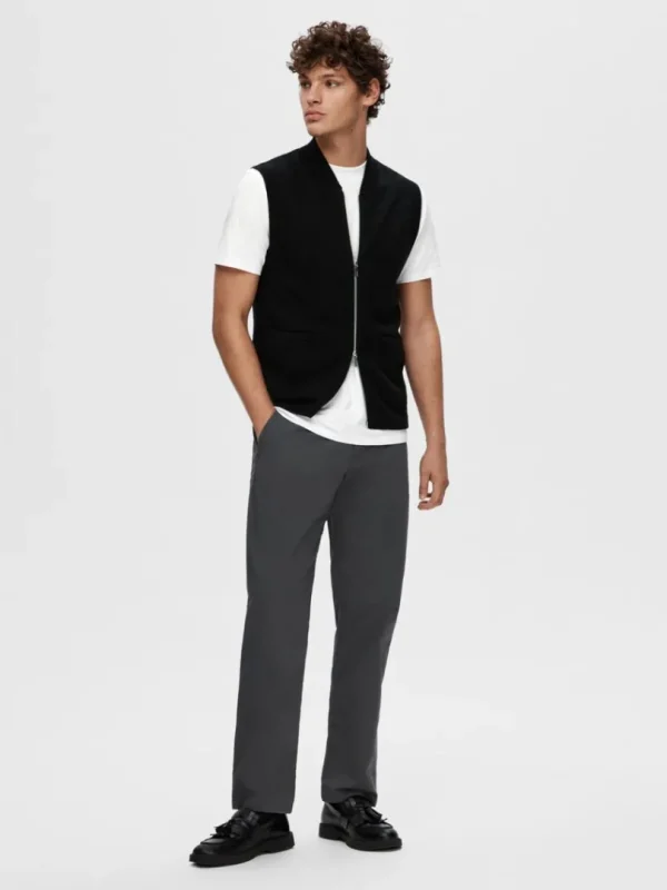 Strik>SELECTED MERINO-ULD VEST Black