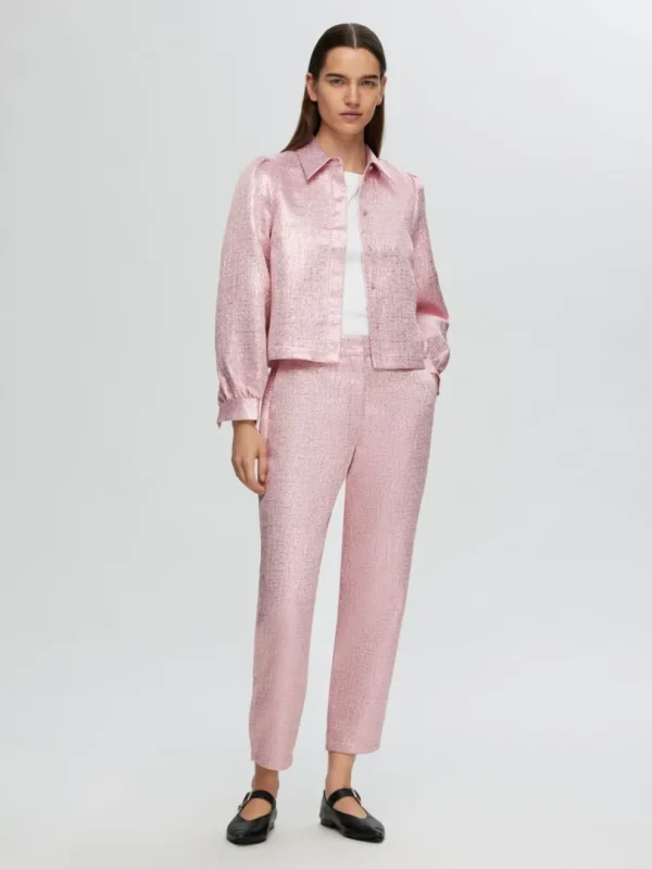 Skjorter>SELECTED METALFARVET JACQUARD SKJORTE Pink