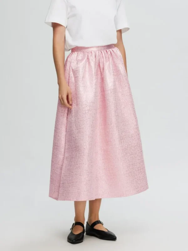 Shorts>SELECTED METALLISK JAQUARD MAXINEDERDEL Pink