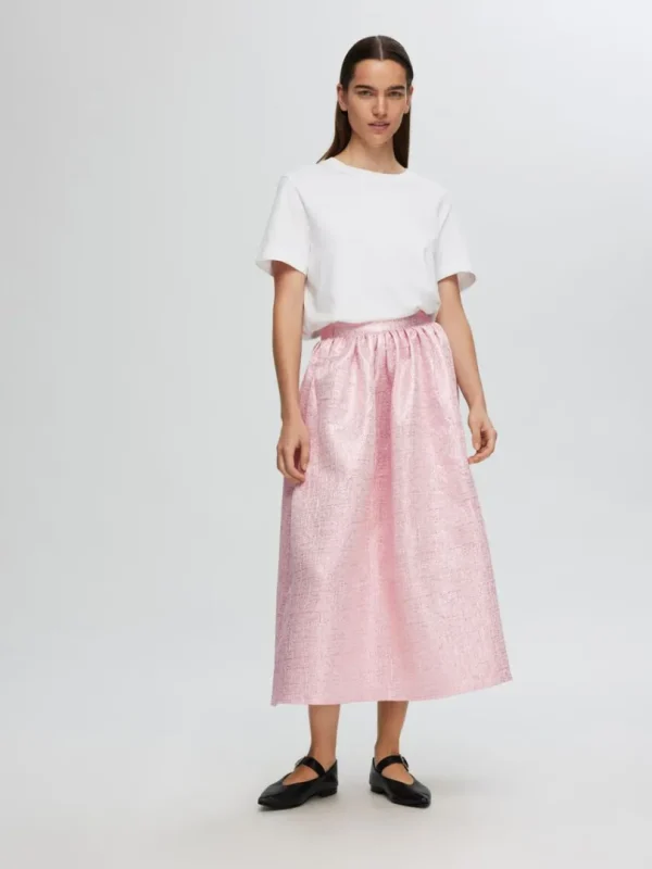 Shorts>SELECTED METALLISK JAQUARD MAXINEDERDEL Pink