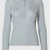 Strik>SELECTED METALLISK LANGÆRMET POLO Grey