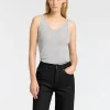 Toppe Og Bluser | Strik>SELECTED METALLISK TOP UDEN ÆRMER Grey