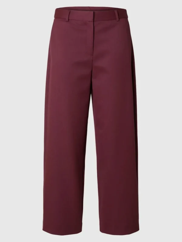 Bukser>SELECTED MID WAIST BUKSER MED BARREL-FIT Purple