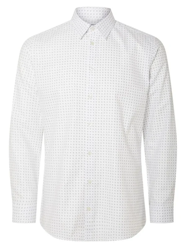 Skjorter>SELECTED MØNSTRET SKJORTE White