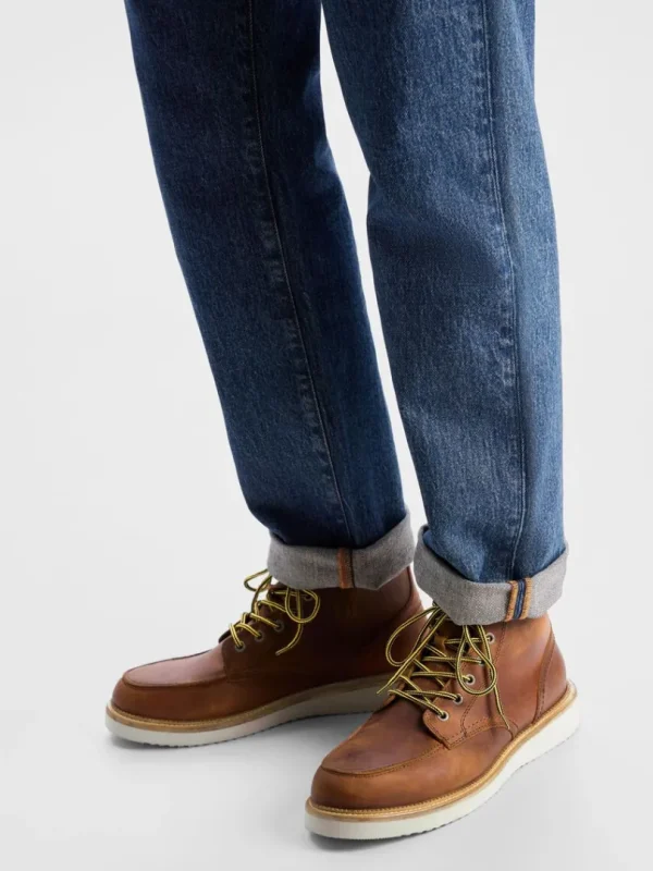 Sko>SELECTED MOC-TOE LÆDERSTØVLER Brown