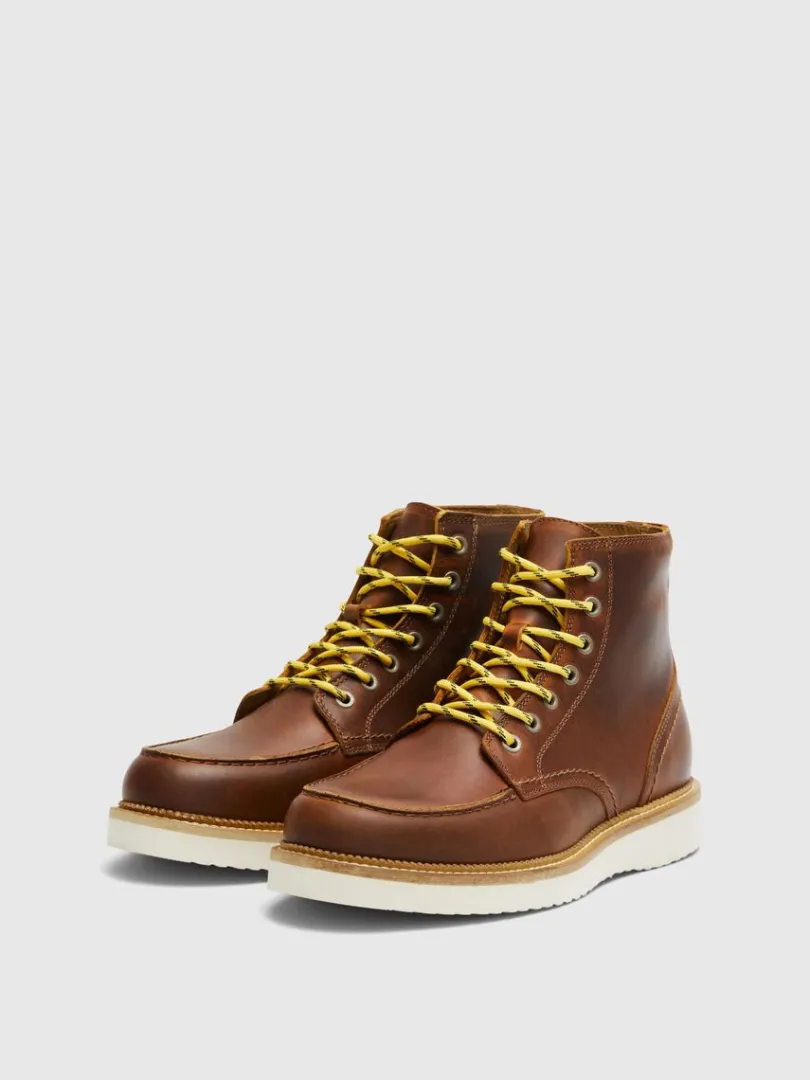 moctoe_lderstvler_4.webp Sko>SELECTED MOC-TOE LÆDERSTØVLER Brown