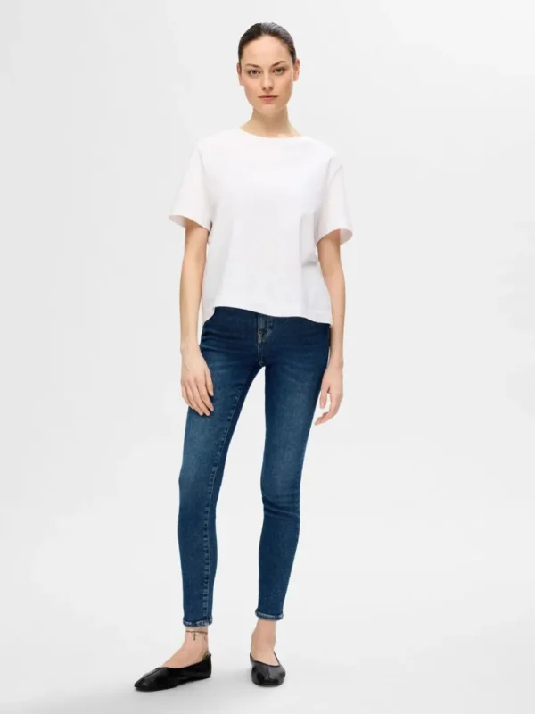 Jeans>SELECTED MØRK VASK SKINNY FIT JEANS Blue