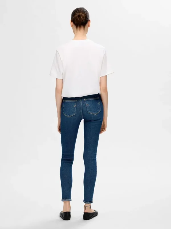 Jeans>SELECTED MØRK VASK SKINNY FIT JEANS Blue